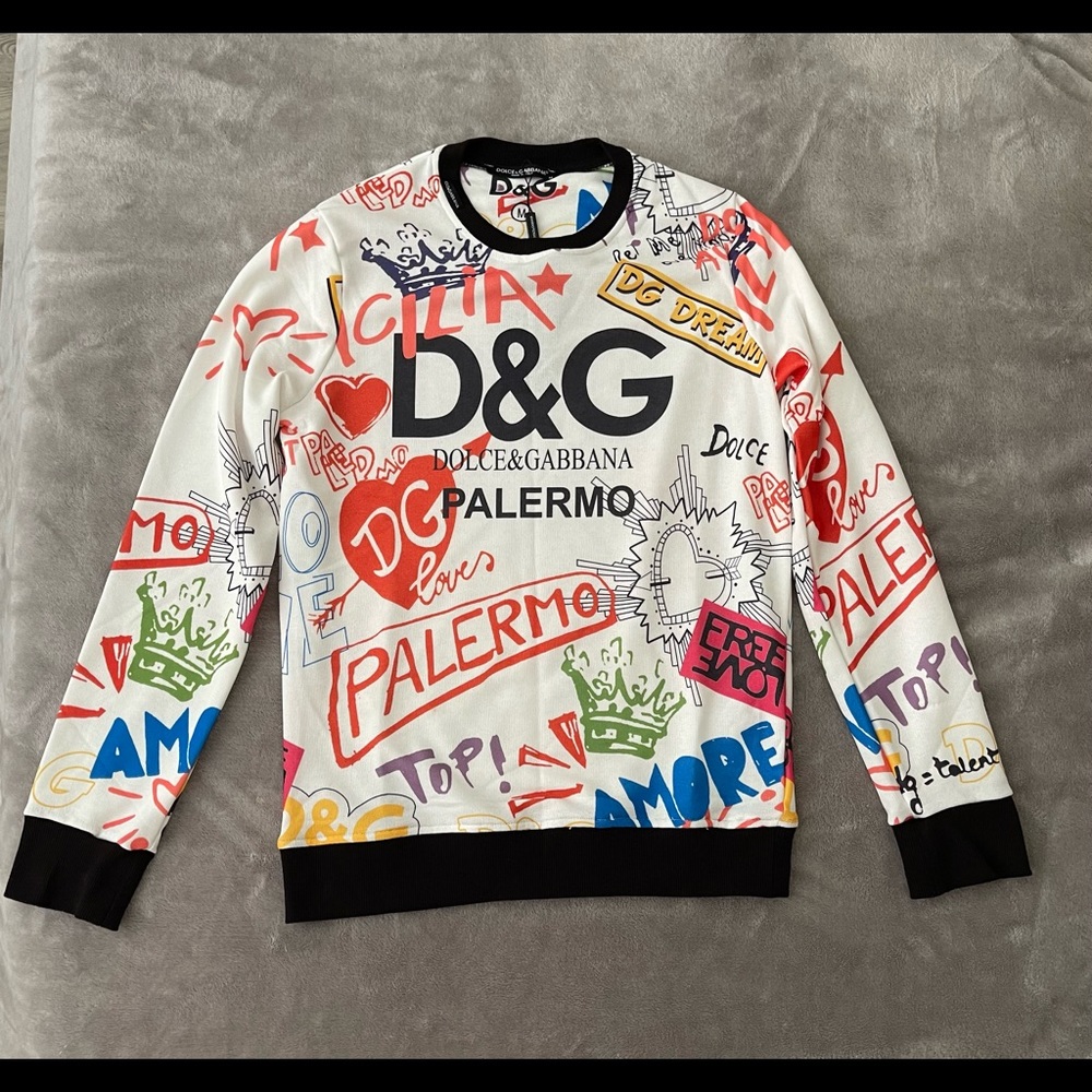 Dolce & Gabbana Men's Graffiti Printed Sweatshirt US M